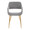 Margarite Contemporary Dining/Accent Chair in Gold Metal and Grey Fabric- Set of 2 — front view