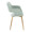 Margarite Contemporary Dining/Accent Chair in Gold Metal and Light Green Fabric- Set of 2 — side view