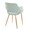 Margarite Contemporary Dining/Accent Chair in Gold Metal and Light Green Fabric- Set of 2 — rear three-quarter view