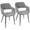 Margarite Contemporary Dining/Accent Chair in Black Metal and Grey Fabric- Set of 2 — pair view