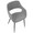 Margarite Contemporary Dining/Accent Chair in Black Metal and Grey Fabric- Set of 2 — lifestyle photo 1