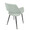 Margarite Contemporary Dining/Accent Chair in Black Metal and Light Green Fabric- Set of 2 — rear three-quarter view