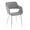 Margarite accent chair in Chrome Metal, Grey Fabric, product view, featuring metal design and fabric design