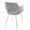 Margarite accent chair in Chrome Metal, Grey Fabric, back and side view, featuring metal design and fabric design