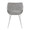 Margarite accent chair in Chrome Metal, Grey Fabric, back view, featuring metal design and fabric design
