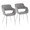 Margarite Contemporary Dining/Accent Chair in Chrome Metal and Grey Fabric- Set of 2 — pair view