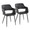 Margarite Contemporary Dining/Accent Chair in Black Metal and Black Faux Leather- Set of 2 — pair view