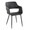 Margarite Contemporary Dining/Accent Chair in Black Metal and Black Faux Leather- Set of 2 — product view