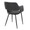 Margarite Contemporary Dining/Accent Chair in Black Metal and Black Faux Leather- Set of 2 — rear three-quarter view