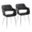 Margarite Contemporary Dining/Accent Chair in Chrome Metal and Black Faux Leather- Set of 2 — pair view