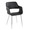 Margarite Contemporary Dining/Accent Chair in Chrome Metal and Black Faux Leather- Set of 2 — product view