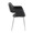 Margarite Contemporary Dining/Accent Chair in Chrome Metal and Black Faux Leather- Set of 2 — side view