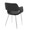 Margarite Contemporary Dining/Accent Chair in Chrome Metal and Black Faux Leather- Set of 2 — rear three-quarter view