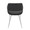 Margarite Contemporary Dining/Accent Chair in Chrome Metal and Black Faux Leather- Set of 2 — back view