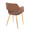 Margarite Contemporary Dining/Accent Chair in Gold Metal and Brown Faux Leather- Set of 2 — rear three-quarter view