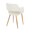 Margarite Contemporary Dining/Accent Chair in Gold Metal and Cream Faux Leather- Set of 2 — rear three-quarter view