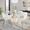 Margarite Contemporary Dining/Accent Chair in Gold Metal and Cream Faux Leather- Set of 2 — lifestyle photo 3