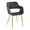 Margarite Contemporary Dining/Accent Chair in Gold Metal and Grey Faux Leather- Set of 2 — product view