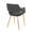 Margarite Contemporary Dining/Accent Chair in Gold Metal and Grey Faux Leather- Set of 2 — rear three-quarter view