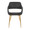 Margarite Contemporary Dining/Accent Chair in Gold Metal and Grey Faux Leather- Set of 2 — front view