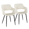 Margarite Contemporary Dining/Accent Chair in Black Metal and Cream Faux Leather- Set of 2 — pair view