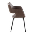 Margarite accent chair in Black Metal, Espresso PU, side view, featuring faux leather design and leather design