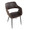 Margarite Contemporary Dining/Accent Chair in Black Metal and Espresso Faux Leather- Set of 2 — lifestyle photo 1