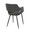 Margarite Contemporary Dining/Accent Chair in Black Metal and Grey Faux Leather- Set of 2 — rear three-quarter view