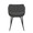 Margarite Contemporary Dining/Accent Chair in Black Metal and Grey Faux Leather- Set of 2 — back view