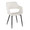 Margarite Contemporary Dining/Accent Chair in Black Metal and White Faux Leather- Set of 2 — product view