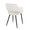 Margarite Contemporary Dining/Accent Chair in Black Metal and White Faux Leather- Set of 2 — rear three-quarter view