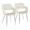 Margarite Contemporary Dining/Accent Chair in Chrome Metal and Cream Faux Leather- Set of 2 — pair view