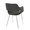 Margarite Contemporary Dining/Accent Chair in Chrome Metal and Grey Faux Leather- Set of 2 — rear three-quarter view