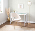 Metro Contemporary Chair in Gold Metal and Cream Velvet- Set of 2 — lifestyle photo 3