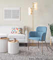 Milan accent chairs & seating in Antique Brass Metal, Blue Noise Fabric, featuring metal design and fabric design