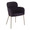 Milan Contemporary Chair in Antique Brass Metal and Purple Noise Fabric- Set of 2 — product view
