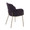 Milan Contemporary Chair in Antique Brass Metal and Purple Noise Fabric- Set of 2 — rear three-quarter view