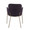 Milan Contemporary Chair in Antique Brass Metal and Purple Noise Fabric- Set of 2 — back view