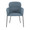 Milan Contemporary Chair in Black Metal and Blue Noise Fabric- Set of 2 — front view