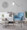 Milan Contemporary Chair in Black Metal and Blue Noise Fabric- Set of 2 — lifestyle photo 5