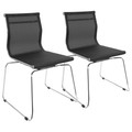 Mirage Contemporary Stackable Dining/Accent Chair in Black- Set of 2 — pair view