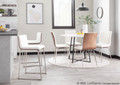 Mason accent chair in Stainless Steel, Walnut Wood, White PU