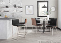 Mason accent chair in Stainless Steel, Walnut Wood, Black PU