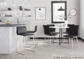 Mason accent chairs & seating in Brushed Stainless Steel, Black PU, featuring swivel