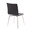 Mason Contemporary Upholstered Chair in Brushed Stainless Steel and Black Faux Leather- Set of 2 — rear three-quarter view