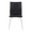 Mason Contemporary Upholstered Chair in Brushed Stainless Steel and Black Faux Leather- Set of 2 — front view