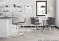 Mason accent chairs & seating in Brushed Stainless Steel, Grey PU, featuring swivel