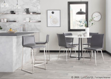 Mason accent chairs & seating in Brushed Stainless Steel, Grey PU, featuring swivel