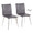 Mason Contemporary Upholstered Chair in Brushed Stainless Steel and Grey Faux Leather- Set of 2 — pair view