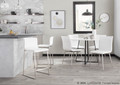 Mason accent chairs & seating in Brushed Stainless Steel, White PU, featuring swivel